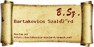 Bartakovics Szalárd névjegykártya